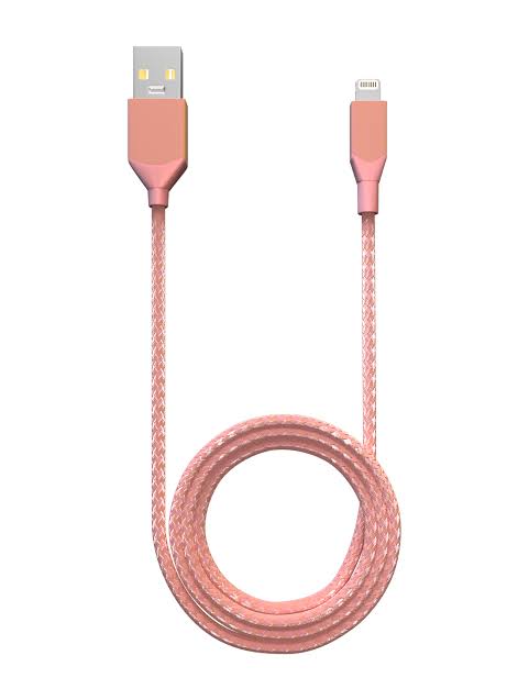 AmpSentrix Infinity 3 ft USB-A to Lightning Cable (Non-MFI) (Pink)