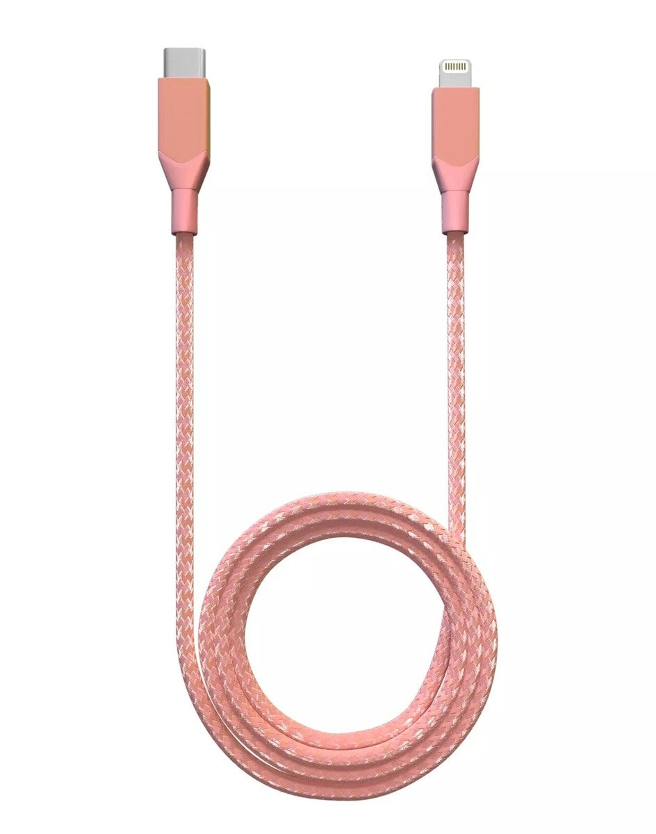 AmpSentrix Infinity 6 ft USB-C to Lightning Cable (Non-MFI) (Pink)